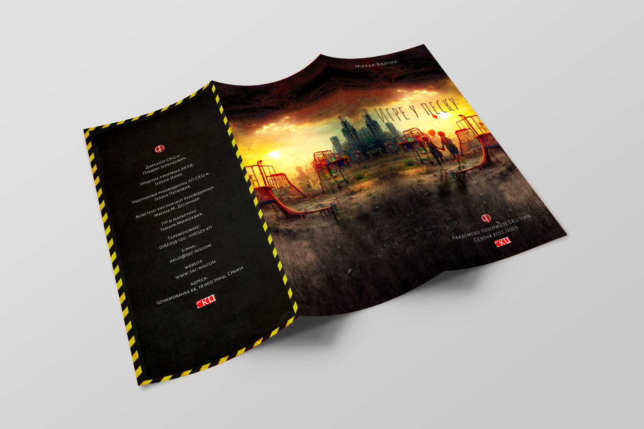 Folded programme mockup for Igre u pesku