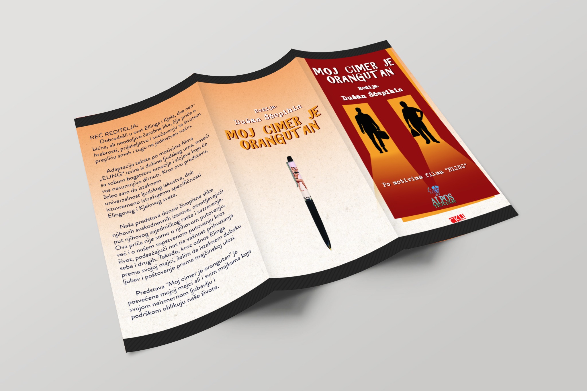 Inside programme mockup for Moj cimer je orangutan