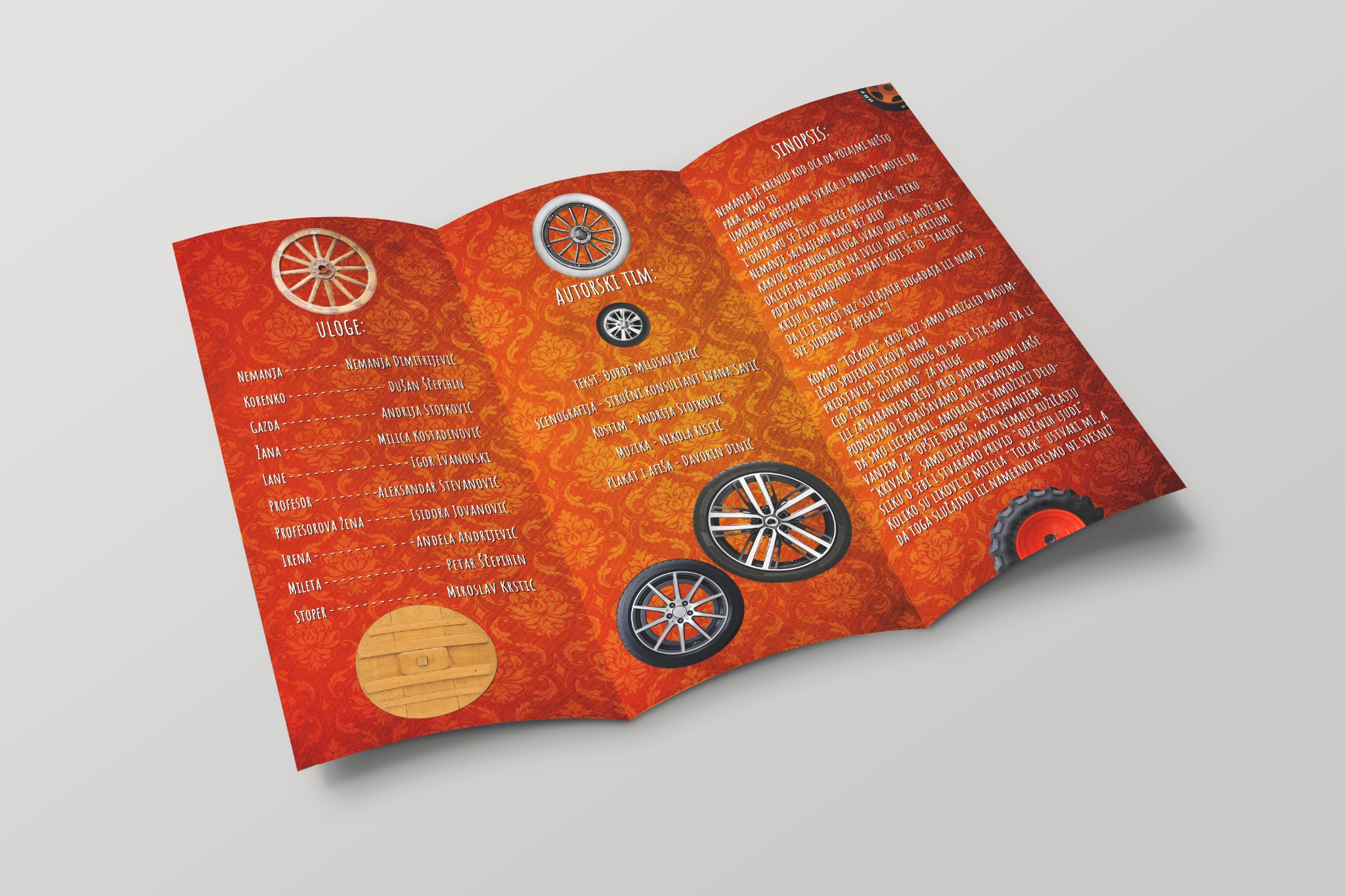 Inside of the Točkovi theatre programme shown as a folded mockup
